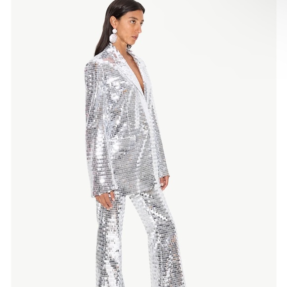 SIMON MILLER- SEQUIN ROBO PANT IN SATELLITE SILVER - Picture 3 of 10
